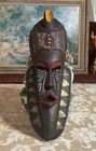 18 75   h X  5 5    Large Vintage African Tribal Mask Wall Hanging Hand Carved Wood