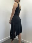 New Express Vintage Y2k Black Asymmetric Ruched Sleeveless V-neck Dress Size S