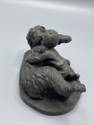 Heredities Cold Cast Bronze Effect Old English Sheepdog   Boy Figurine