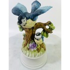Vtg Royal Crown Porcelain Figurine Blue Jay Bird   Baby Musical Theme Love Story