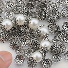 100pcs Bead Caps Hollow Filigree Bead End Caps Diy Jewelry Making Tool
