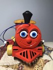 Vintage Fisher Price 999 Wooden Huffy Puffy Train Engine Pull Toy
