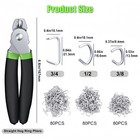 240pcs set 3 4  1 2  3 8  Hog Rings With Straight Hog Ring Pliers Assortment Kit