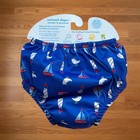 New I Play Toddler Boys Nautical Theme Swim Diaper Blue Re-usable Size 6m