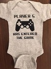 Video Game Baby Boy Onesie    Birth Announcement Player Three Onesie    Player 3