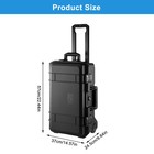 New Camera Case Protective Rectangular Black Waterproof Rolling Transport Case