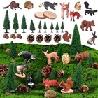  26 Pcs Forest Animals Figures Playset 10 Animals Figures 9 Model Trees 3 