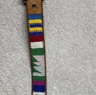 Vtg Indian Print Belt Leather Native American Southwest Tribe 30    Length