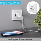 6 Pack European Travel Plug Adapter  Us To Europe Type C- 6 White 