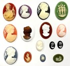 15 Vintage Assorted Resin Acrylic Cameos - Diy Jewelry Making   Repair Craft C80