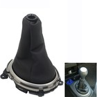 Manual Leather Car Shift Gear Knob Lever Gaitor Boot Cover   Frame For Honda