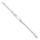 Engravable Anchor Figaro Link Cut-out Heart 27x5mm Bracelet 925 Sterling Silver