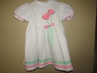 Kate Greenaway Vintage 90 s Girls Size 3t White Dress With Pink Ribbon Flowers
