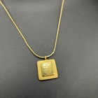 Used Givenchy Vintage Square Necklace Gold Tone Costume Jewelry Japan