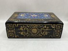 Vintage Antique Chinese Asian Inlaid Cloisonne Panel   Lacquer Box 9 5x6 5x3 25   