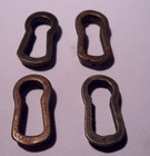 4 Large Brass Push In Keyhole Cover Insert Escutcheons Key Hole Nos