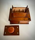 Antique Shaker Wood Sewing Box - Spool Dispenser Cabinet - Pin Cushion 