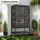 52  Tall Metal Bird Cage W  Wheels Fits For Parrot  Parakeet  Pigeon  Owl  Crow
