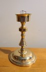 Vintage Silvestri Brass Candlestick Holder  Accommodates Glass Shade   7  Tall