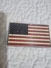 Patriotic Belt Buckle Metal Silver United States Of America Usa Flag Silver Tone