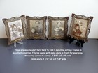 4 Matching Antique Filigree Metal Hanging Photo Picture Frames