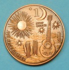 Sugar Skull  1oz 999 Fine Copper Colorized Round Cacti Desert Guitar