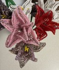 Vtg Style French Beaded Tulip Flower Bouquet Multicolor Wire Stem 10    Handmade