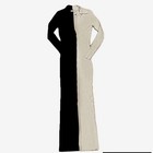      Lush Ribbed Knit Colorblock Maxi Dress Nwot   Black Taupe Button Up Sweater