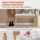 Upholstered Ottoman Bench 16 Inch Foam Cushion Rubberwood Legs Tufted Footrest