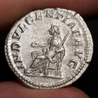 Caracalla Denarius 213ad Xf Ancient Roman Empire Silver Coin Indulgentia Rome
