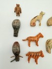 Lot Of 10 Antique German Erzgebirge Carved Wood Animals Miniature Toys