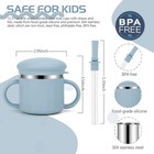 Baby Sippy Cups 7 4 Oz Stainless Steel Blue Green Spill Proof Straw Toddler