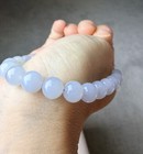 Natural Burmese A Jadeite Jade Bracelet Icy Lavender Purple 7 5mm Beads