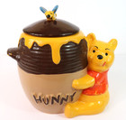 Vintage Sears Winnie The Pooh Hunny Pot Cookie Jar 907 Honey Bee Finial