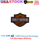 Harley-davidson 4  Orange Bar   Shield Patch Embroidered Iron On Classic Logo