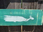 48 Inch Wood Hand Painted Nantucket Whale Sign Nautical Seafood   s827 