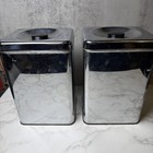 Vintage Beautyware Metal Chrome Crocks Sugar Flour Kitchen Canisters Mcm