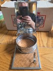 Vintage Antique Folding Metal  Shaving Mirror Kit