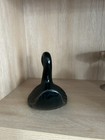 Vintage Mcm Black Ceramic Swan Table Decor Washcloth Hand Towel Holder
