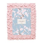 Laura Ashley 5x7 Pink Flower Textured Hand-crafted Resin Picture Frame With Ease