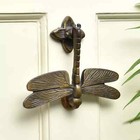 Antique Dragonfly Iron Door Knocker Handmade Front Doorbell 6 25 Inches