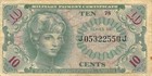 Usa   Mpc  10  Cents  1964  Series  641  Plate   78  Circulated Banknote