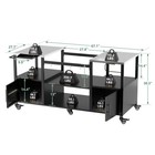 Outdoor Grill Table For Big Green Egg Style Bbq  Metal Grill Cart W storage Box