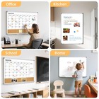 Large Dry Erase Wall Calendar  36x24 Magnetic Whiteboard With Cork Board