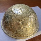 Antique Asian Brass Repouss   Bowl     Handcrafted Decorative Dish Oriental Art