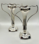 Pair Of Antique Silver Plated Claw Vases - Epns