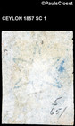 Ceylon 1857 Sc 1 Queen Victoria 1p Blue On Blued Papr Imperforate Used Wm6 Fine