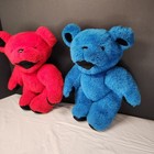 Pair 1990 Vintage Grateful Dead Bear Plush Red Blue Jointed Steven Smith 12   