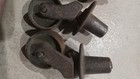 4 Vintage Antique Hardware Metal Swivel Wheel Antique Industrial Casters