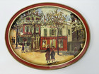 Vintage Sunshine Biscuits Oval Tin  petit Cafe    snow On Montmartre  By Utrillo